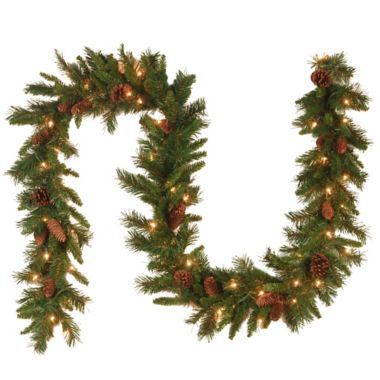 National Tree Company 9-Foot Pine Cone Pre-Lit Garland with Clear Lights. View a larger version of this product image.