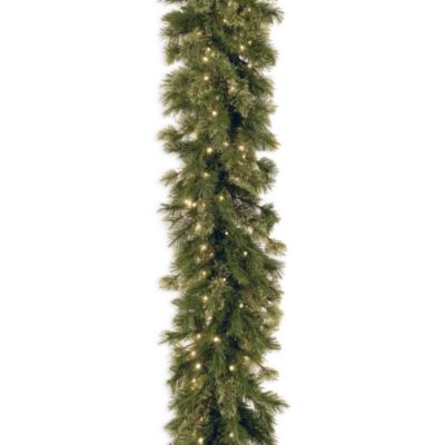 National Tree Company 9-Foot Wispy Willow Garland Pre-Lit with 50 Clear Lights