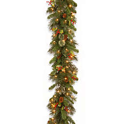 National Tree Company Wintry Pine Pre-Lit Garland with Clear Lights