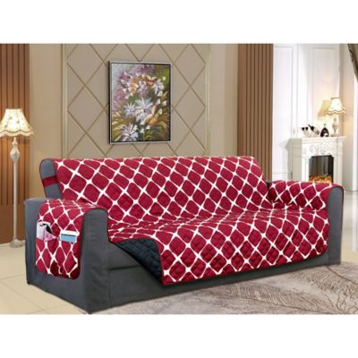 RED SOFA COVER--ALSO COMES IN COUCH  LOVESEAT CHAIR RECLINER AND FUTON SLIPCOVER 