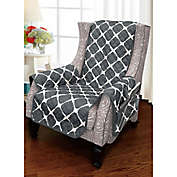 Bloomingdale Wing Chair Protector in Black/Grey