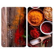 Wenko&reg; Spice 2-Piece 11.81-Inch x 20.47-Inch Glass Stove Cover Cutting Board Set