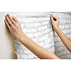 Alternate image 2 for RoomMates&reg; Brick Peel &amp; Stick Wallpaper in White