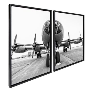 Mike Nightengale B29 Fifi 2 Piece Framed Canvas Wall Art Set In Black Natural Bed Bath Beyond