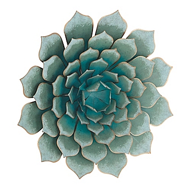 Ridge Road D&eacute;cor Floral &amp; Botanical 23-Inch Square Metal Wall Art in Teal. View a larger version of this product image.