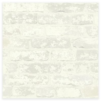 RoomMates&reg; Stuccoed Brick Peel &amp; Stick Wallpaper in White
