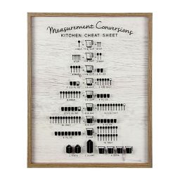 Kitchen Wine Wall Art Metal ethan kitchen measurement conversion wood wall art