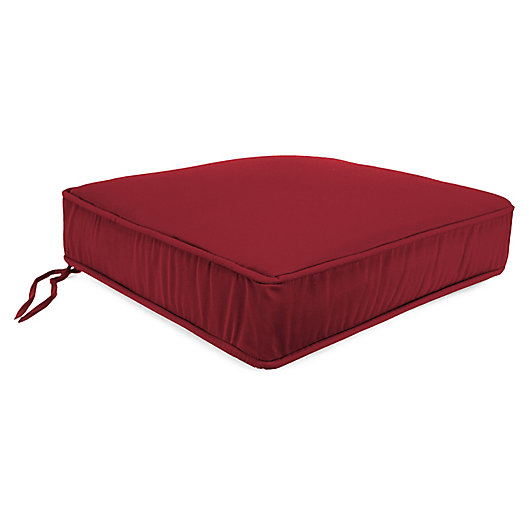 Alternate image 1 for Solid Tapered Boxed Edge Seat Cushion in Sunbrella® Fabric