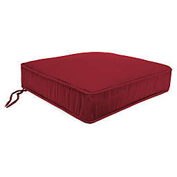 Solid Tapered Boxed Edge Seat Cushion in Sunbrella® Fabric