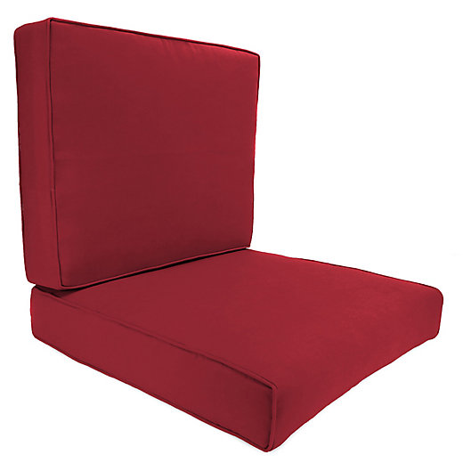 Alternate image 1 for Solid 2-Piece Deep Seat Boxed Edge Chair Cushion in Sunbrella® Canvas