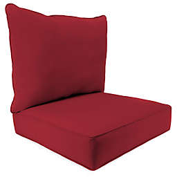 Solid 2-Piece Pillow Back Chair Cushion in Sunbrella® Fabric