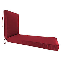 Solid 68-Inch Boxed Edge Chaise Lounge Chair Cushion in Sunbrella® Fabric