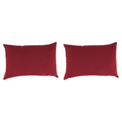 18-Inch Lumbar Solid Throw Pillows in Sunbrella&reg; Fabric (Set of 2)