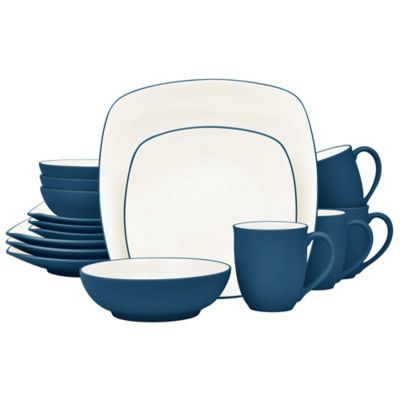 blue square dinnerware