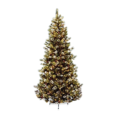 National Tree Company 7-Foot 6-Inch Glittery Bristle Pine Pre-Lit Christmas Tree with Clear Lights. View a larger version of this product image.