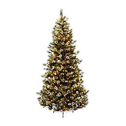 National Tree Company 7-Foot 6-Inch Glittery Bristle Pine Pre-Lit Christmas Tree with Clear Lights