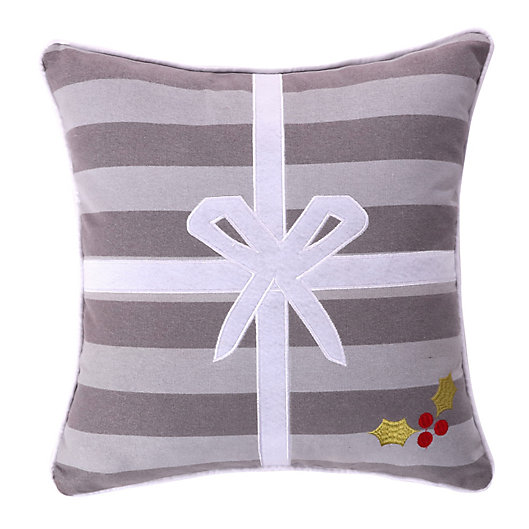 Alternate image 1 for Levtex Home Snowflake Present Throw Pillow in Grey