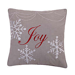 Levtex Home Snowflake "Joy" Throw Pillow in Grey