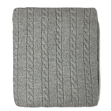 Nipperland&reg; Boutique Cable Knit Throw Blanket in Platinum. View a larger version of this product image.