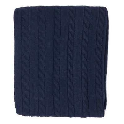 Nipperland&reg; Boutique Cable Knit Throw Blanket in Dark Blue