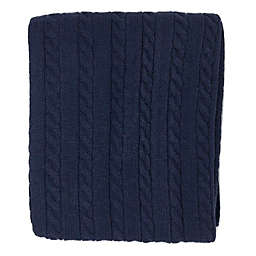 Nipperland® Boutique Cable Knit Throw Blanket in Dark Blue