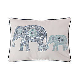 Levtex Home Tania Elephants Oblong Throw Pillow in Cream/Navy
