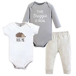 Hudson Baby® Size 0-3M 3-Piece Hedgehog Bodysuit and Pant Set in Brown
