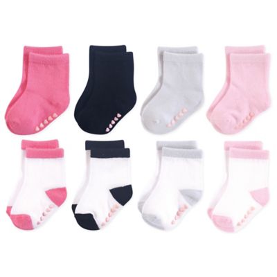 Luvable Friends&reg; Size 0-6M 8-Pack Crew Socks in Pink