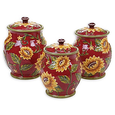 Certified International Sunset Sunflower 3-Piece Canister Set. View a larger version of this product image.