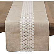Saro Lifestyle Gabriella Lace 72-Inch Table Runner in Natural