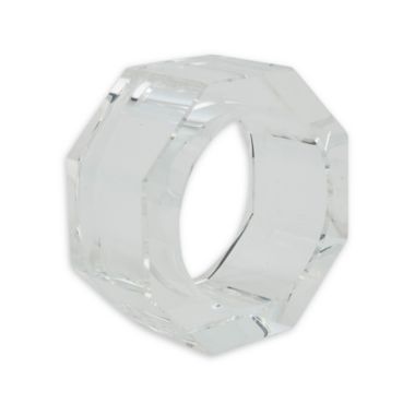 Saro Lifestyle Octagonal Napkin Rings in Clear (Set of 4). View a larger version of this product image.