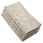 Saro Lifestyle Embroidered Swirl Napkins in Natural (Set of 4)