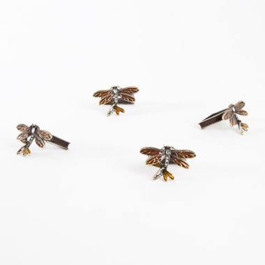 Saro Lifestyle Dragonfly Napkin Rings in Bronze (Set of 4). View a larger version of this product image.