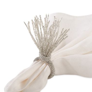Saro Lifestyle Beaded Napkin Rings (Set of 4). View a larger version of this product image.