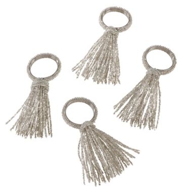 Saro Lifestyle Beaded Napkin Rings (Set of 4). View a larger version of this product image.