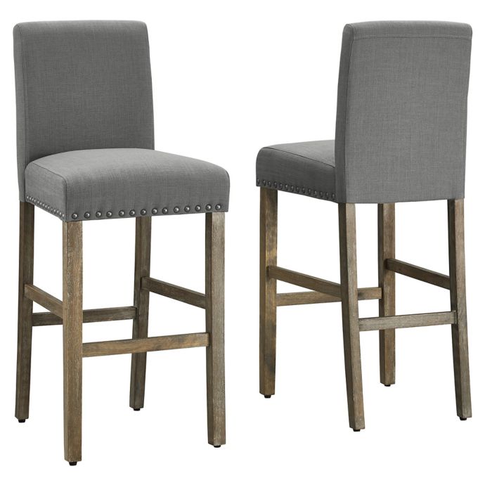 Dwell Home Polyester Upholstered Madrid Bar Stool Bed Bath Beyond
