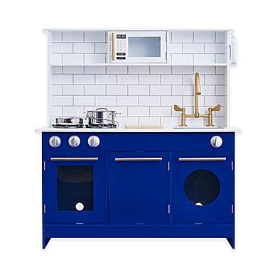 Teamson Kids Berlin Play Kitchen in White/Blue. View a larger version of this product image.