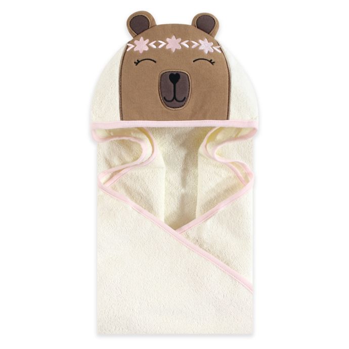 Hudson Baby® Boho Bear Hooded Towel in Pink buybuy BABY