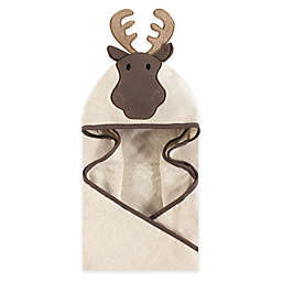Hudson Baby® Moose Hooded Towel in White