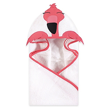 Hudson Baby&reg; Modern Flamingo Hooded Towel in Pink. View a larger version of this product image.