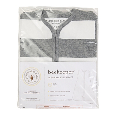 Burt&#39;s Bees Baby&reg; Beekeeper&trade; Small Rugby Stripe Organic Cotton Wearable Blanket. View a larger version of this product image.