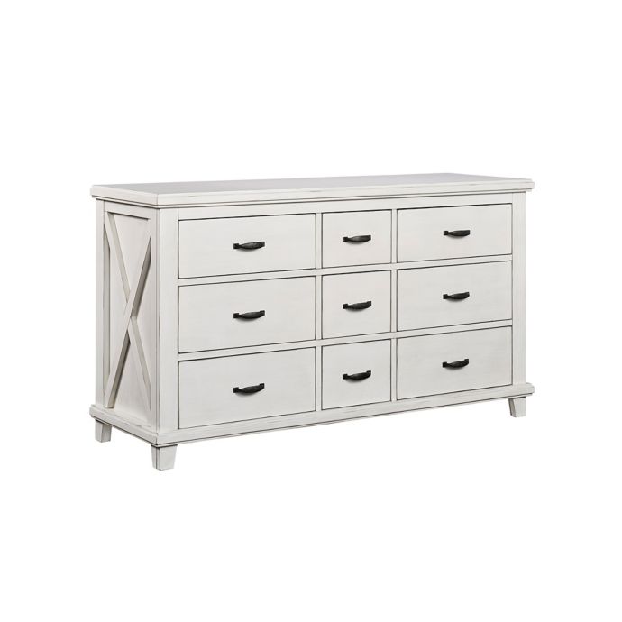 Oxford Baby Lexington 9 Drawer Double Dresser In Heirloom White
