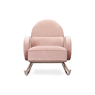 Nursery Works Compass Rocker in Blush Velvet. View a larger version of this product image.