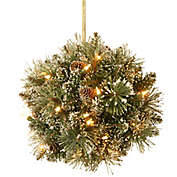 National Tree Company Pre-Lit Glittery Bristle Pine Kissing Ball with LED Lights