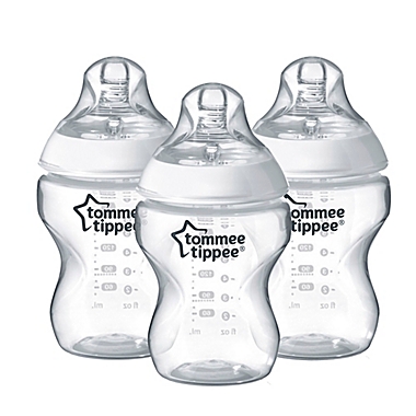 Tommee Tippee Closer to Nature 3-Pack 9 oz. Clear Baby Bottles. View a larger version of this product image.