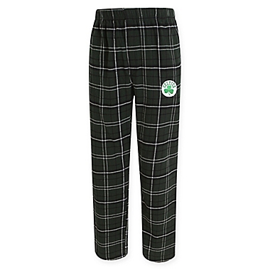 NBA Men&#39;s Flannel Plaid Pajama Pant with Left Leg Team Logo Collection. View a larger version of this product image.