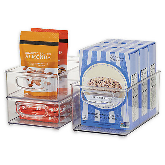 Alternate image 1 for iDesign® Kitchen Binz 10.3-Quart Box with Lid in Clear (Set of 3)
