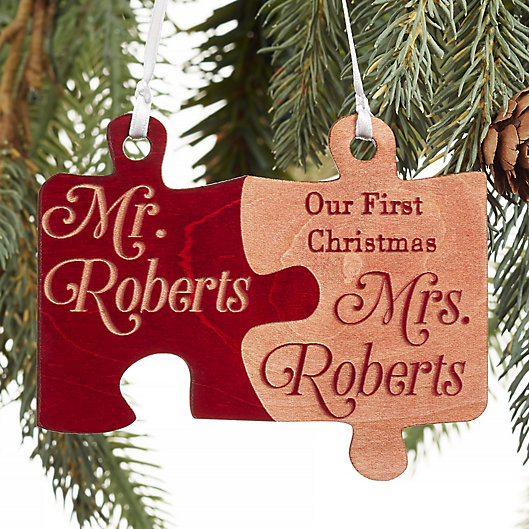 Alternate image 1 for Mr. & Mrs. Personalized Wedding Ornament