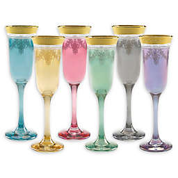 Lorren Home Trends Stencil Champagne Flutes