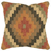 Rizzy Home Medallion 18-Inch Square Throw Pillow in Rust